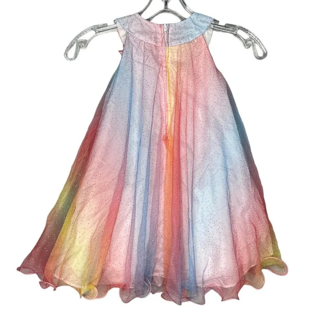 Jessica Ann Dress Girls 4 Multicolored Layered Chiffon‎ Swing Bow Wedding Party